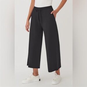 Cuyana 100% Organic Pima Cotton Modal French Terry Cropped Wide Leg Pants Size S